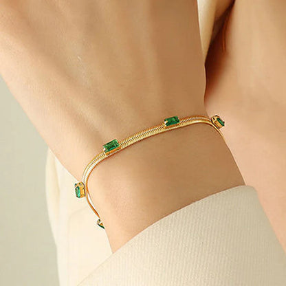 Snake Chain Green Emerald - Bracelet