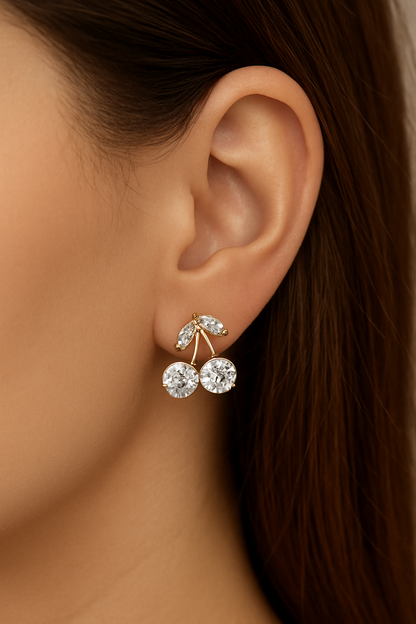 Korean Cherry Stud - Earrings