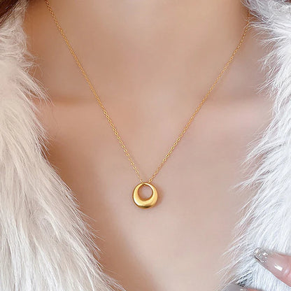 Anti Tarnish Geometric Circle - Necklace