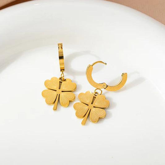 Anti Tarnish Clover Drop - Earrings