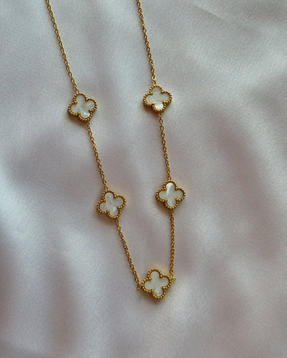 White five Clover Necklace
