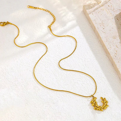 Anti Tarnish Stainless Steel Crescent Moon - Necklace