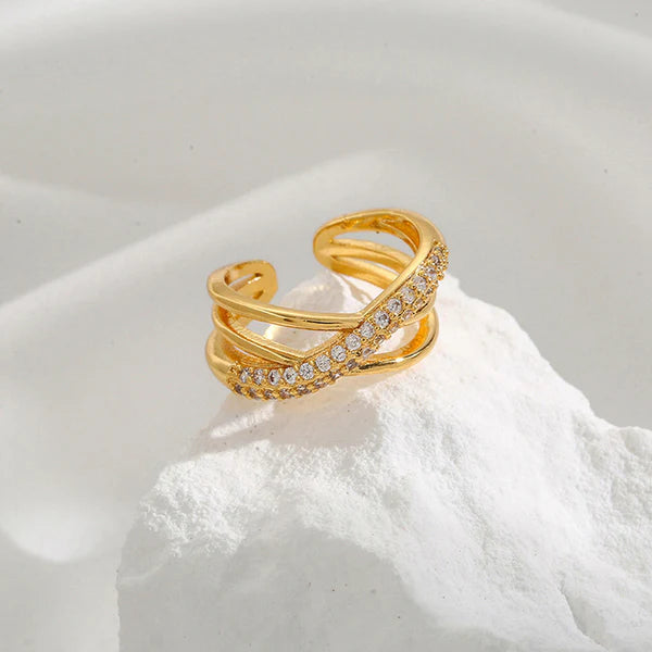 Criss Cross Stone Ring