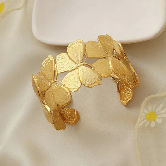 Anti Tarnish Butterfly Cuff - Bracelet