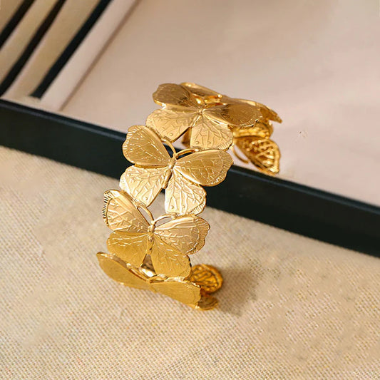 Anti Tarnish Butterfly Cuff - Bracelet