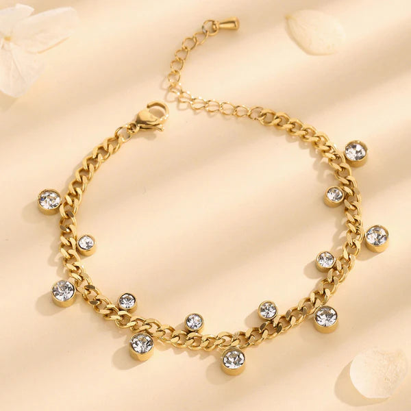 Anti Tarnish Crystal Dainty Wraparound - Bracelet