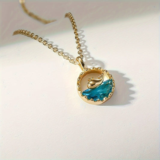 Anti Tarnish Aqua Dolphin - Necklace