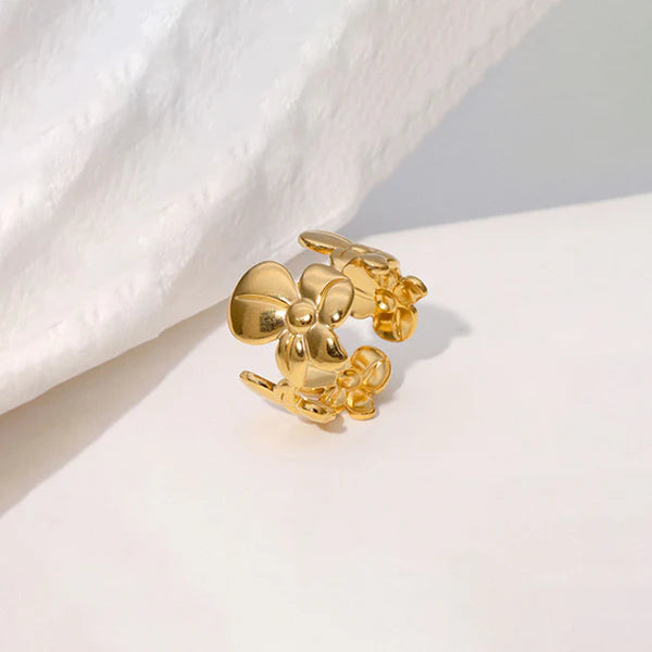 Antique Floral Adjustable Ring