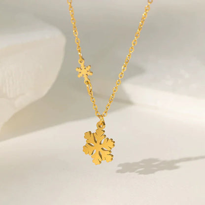 Anti Tarnish Snow Flake - Necklace