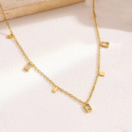 Toned Geometric Gold Plated - Necklace