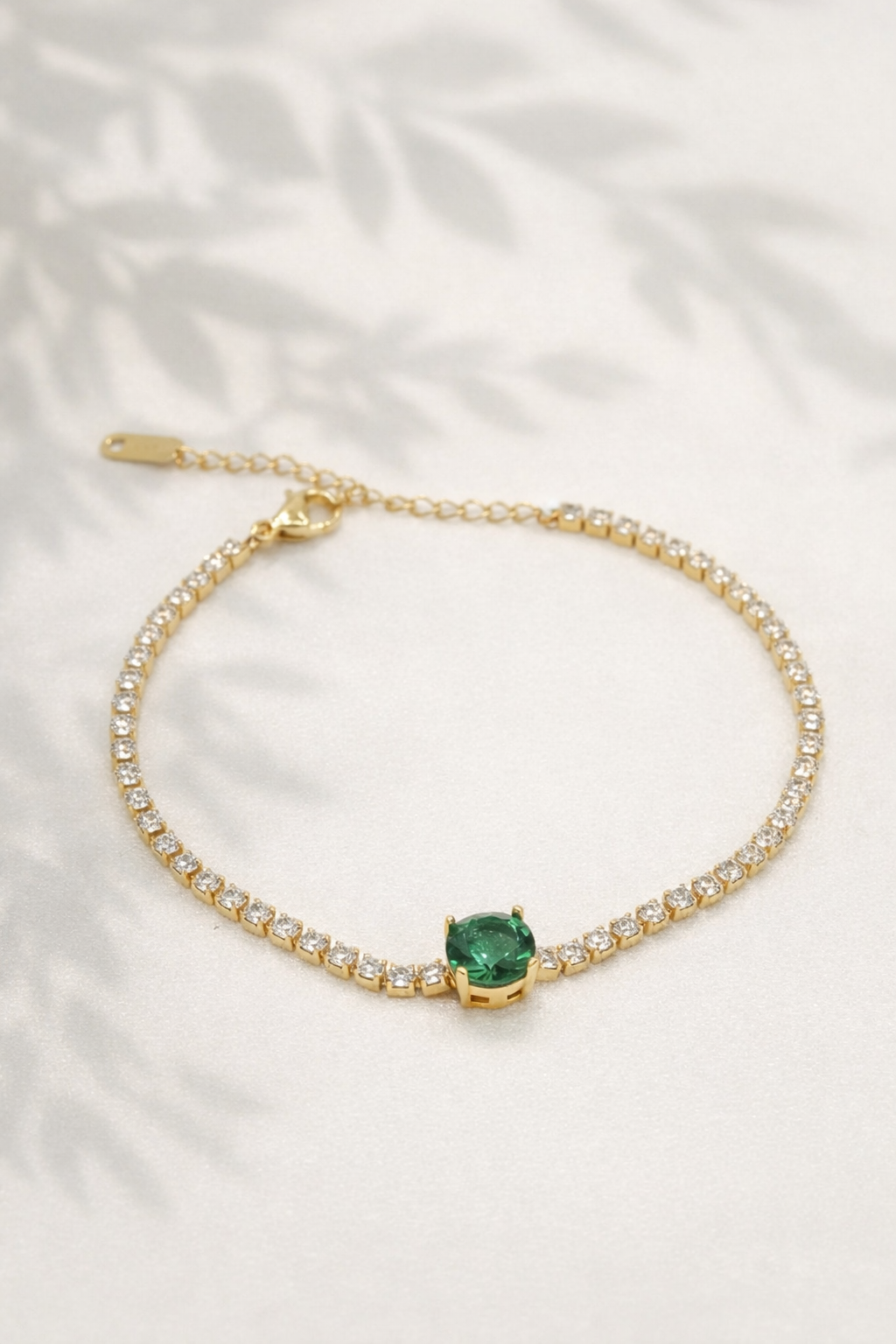 Anti Tarnish Emerald Stone - Bracelet
