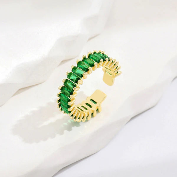 Anti Tarnish Stones Adjustable Finger - Ring