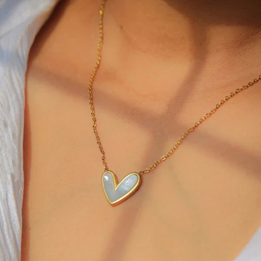 Anti Tarnish Promise Heart - Necklace