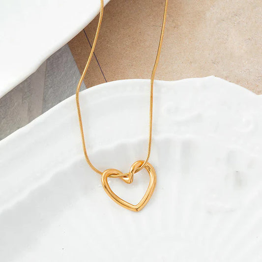 Heart Themed Gold Plated - Necklace