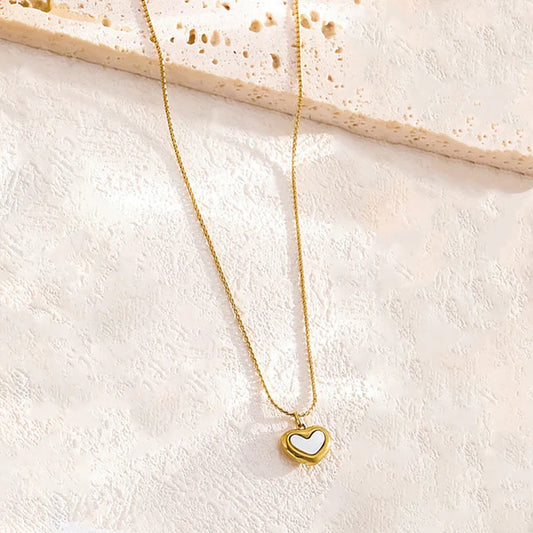 White Heart Themed - Necklace