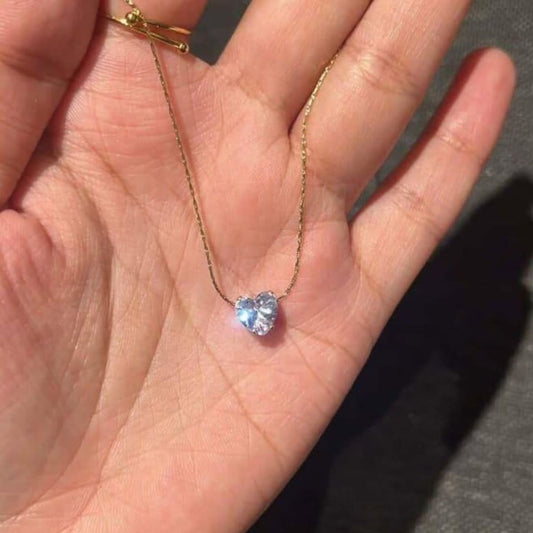 Anti Tarnish Heart Diamond - Necklace