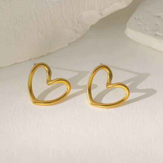 Steel Heart Themed Stud - Earrings