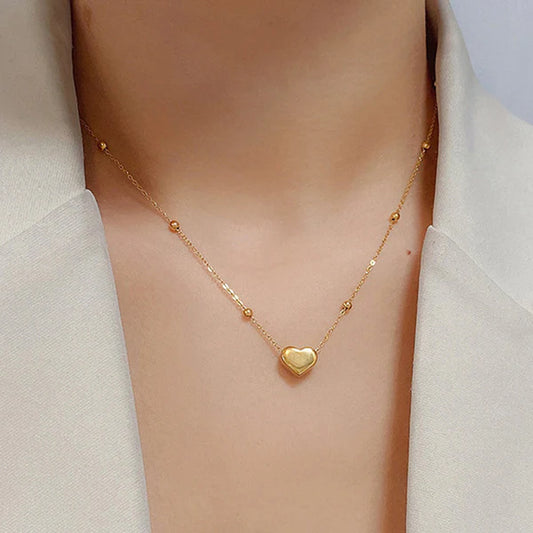 Heart Themed Gold Plated - Necklace