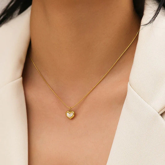 White Heart Themed - Necklace