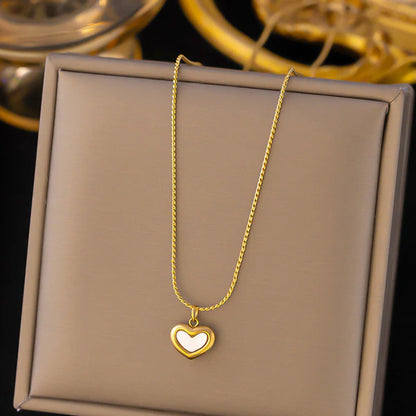 White Heart Themed - Necklace