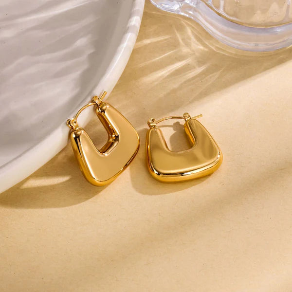 Anti Tarnish Chunky Geometric - Earrings