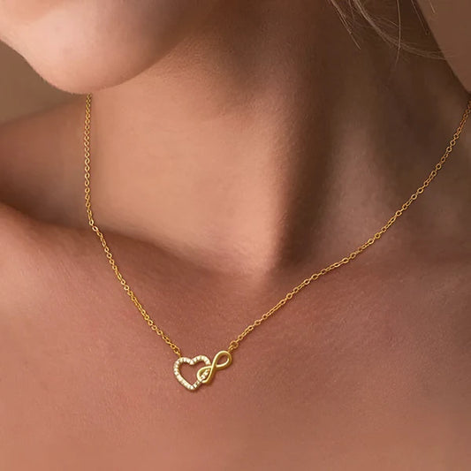 Anti Tarnish Infinity Heart - Necklace