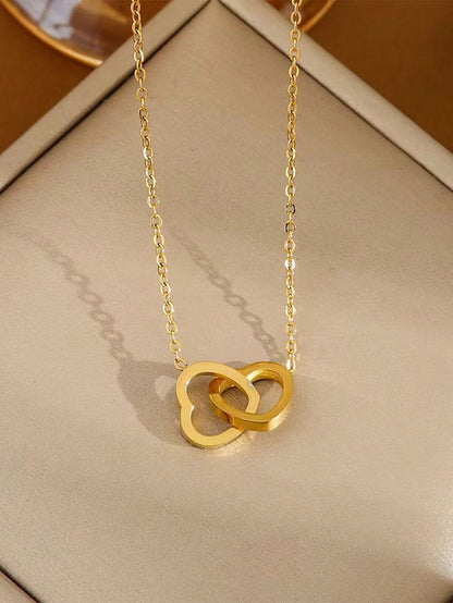 Anti Tarnish Joined Heart - Necklace