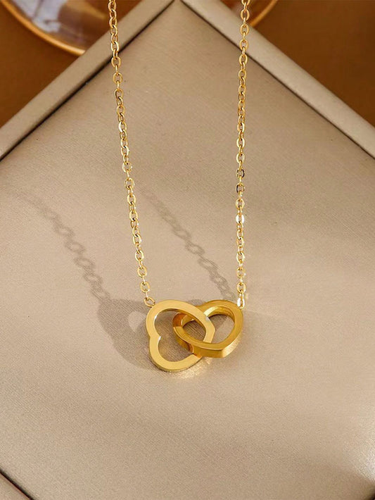 Anti Tarnish Joined Heart - Necklace