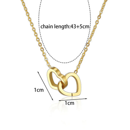 Joined Heart Gold Plated - Necklace