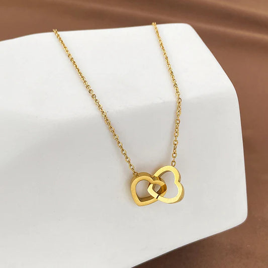 Joined Heart Gold Plated - Necklace