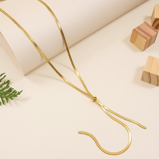 Lariat Snake longest Gold - Necklace