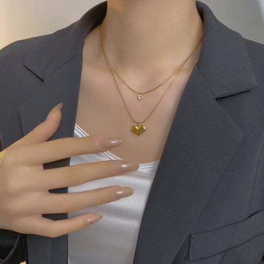 Heart Themed Layered - Necklace