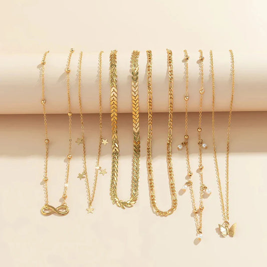 Toned Pack Of 6 Layered - Necklace