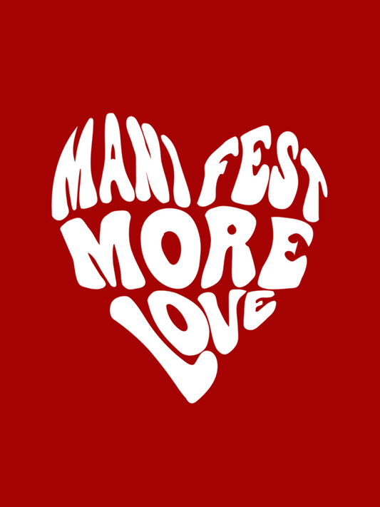 Manifest more love pocket print unisex oversized t-shirt