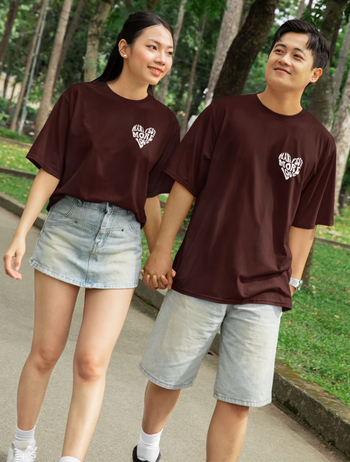 Manifest more love pocket print unisex oversized t-shirt