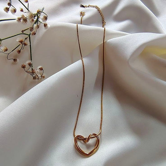 Anti Tarnish Open Heart - Necklace