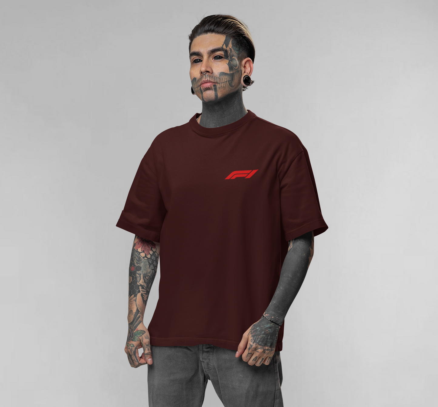 2025 Formula Race Calendar Circuits (Back & pocket print) – Unisex Oversized T-Shirt