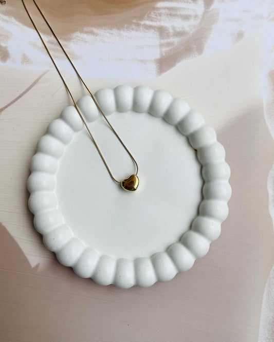 Anti Tarnish Thick Heart - Necklace