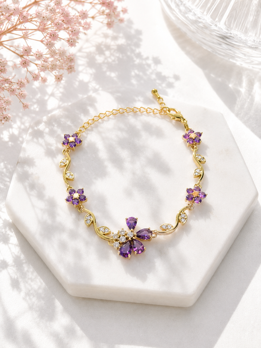 Lilac Peta Charm Bracelet