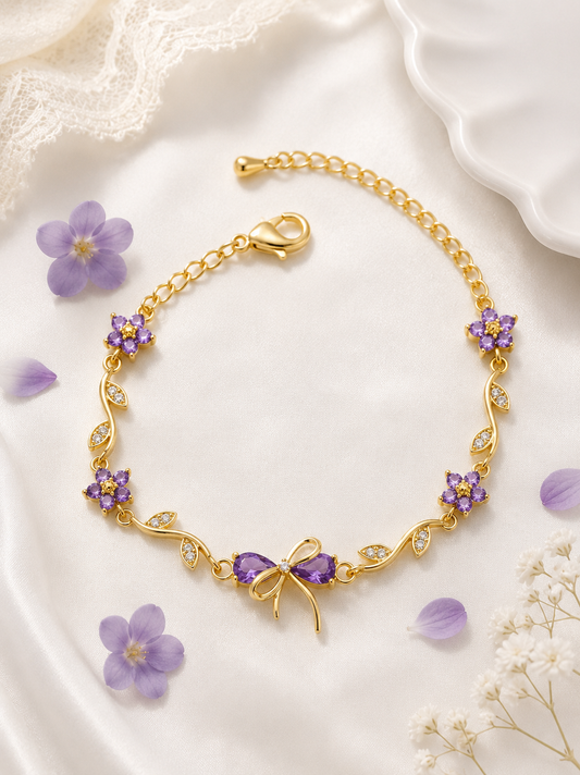 Lavender Bow Bracelet