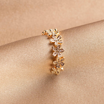 Anti Tarnish Floral Themed Adjustable - Ring