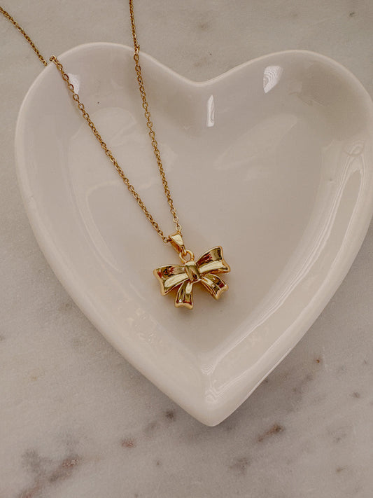 Anti Tarnish Classic Bow - Necklace