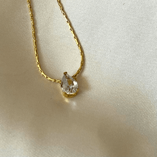 Anti Tarnish Drop CZ - Necklace