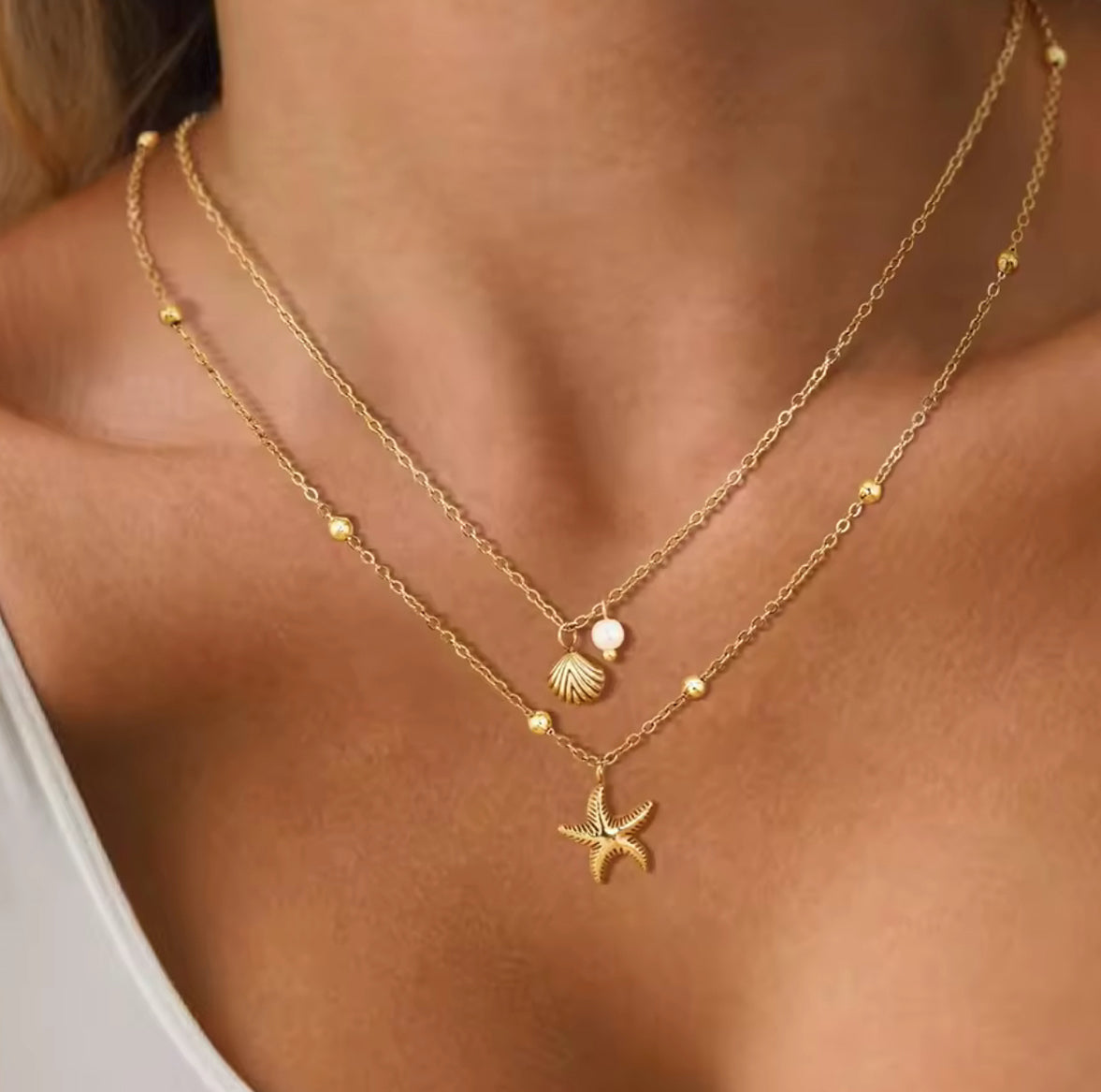 Anti Tarnish Coastal Charm - Necklace