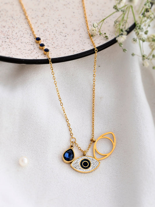 Anti Tarnish Eternal Evil Eye Charm - Necklace
