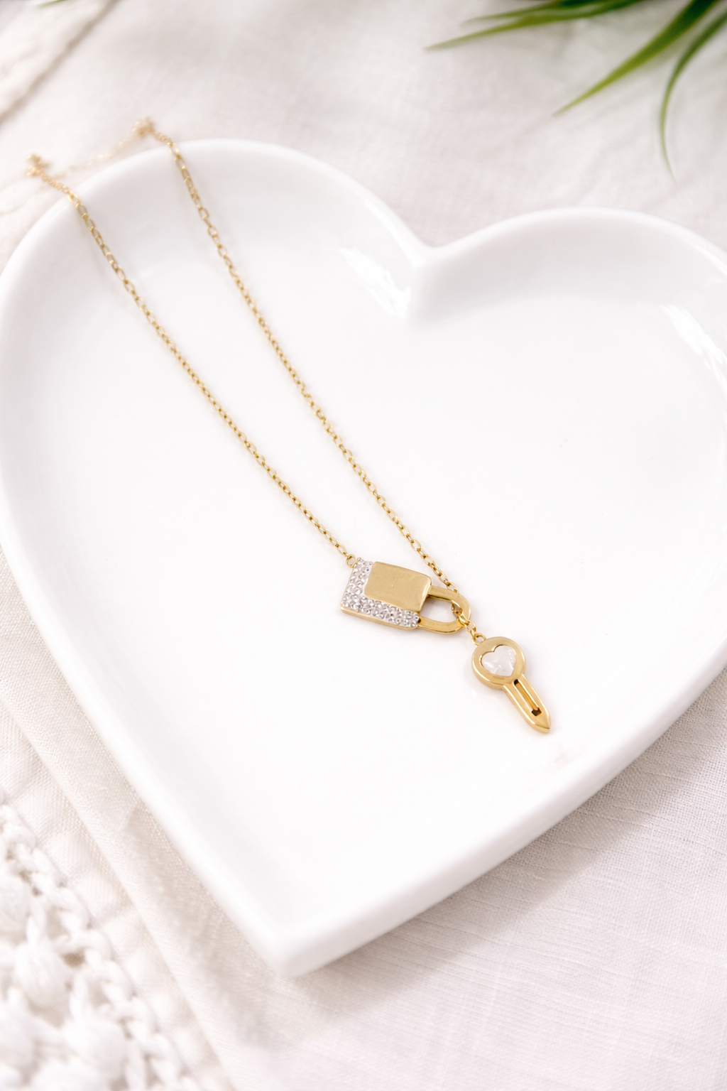 Lock & Key Charm Necklace