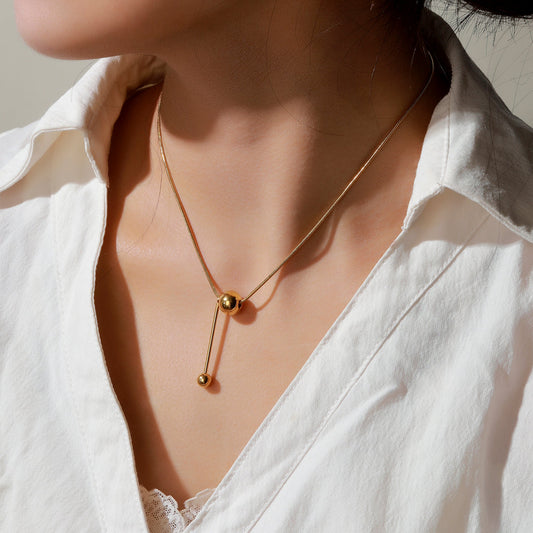 Anti Tarnish Spherical Minimal - Necklace