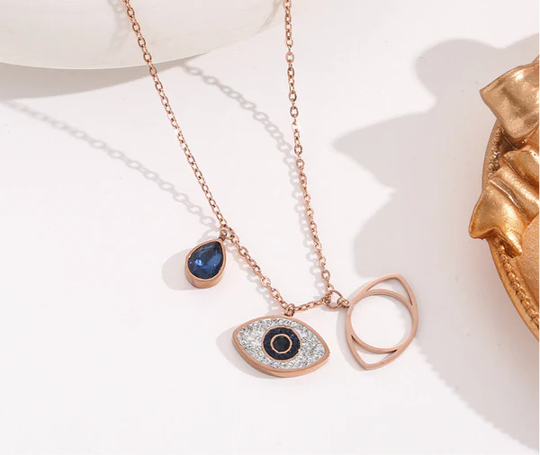 Anti Tarnish Eternal Evil Eye Charm - Necklace