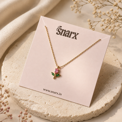 Rosy Tiny Tulip Necklace