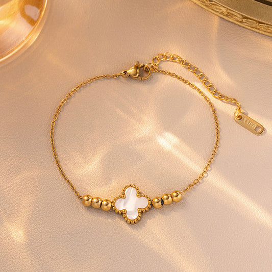 Anti Tarnish Single Clover - Bracelet
